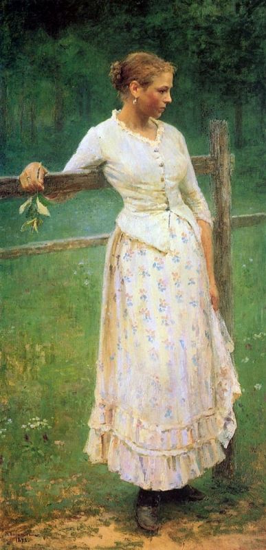 Девушка у изгороди, 1893