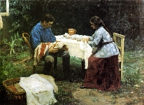 Николай Касаткин — Рабочая семья (Что его ждет?), 1891
