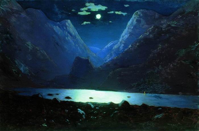 Дарьяльское ущелье. Лунная ночь, 1890-1895