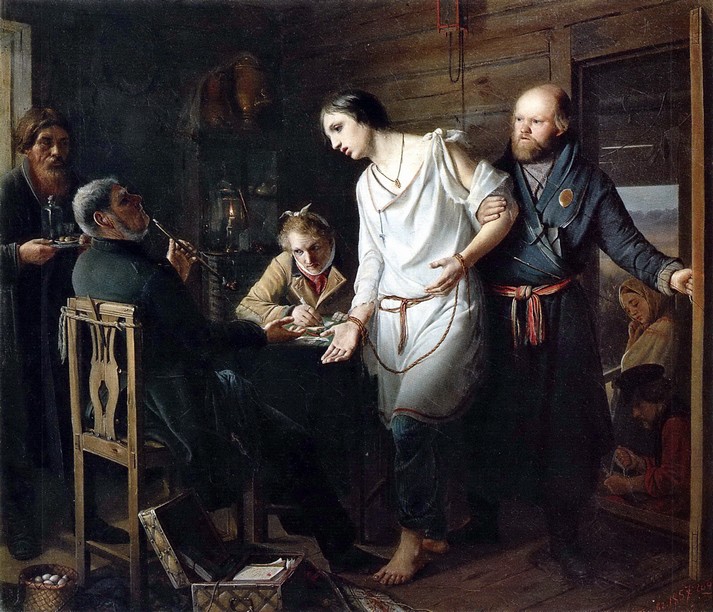 Приезд станового на следствие, 1857