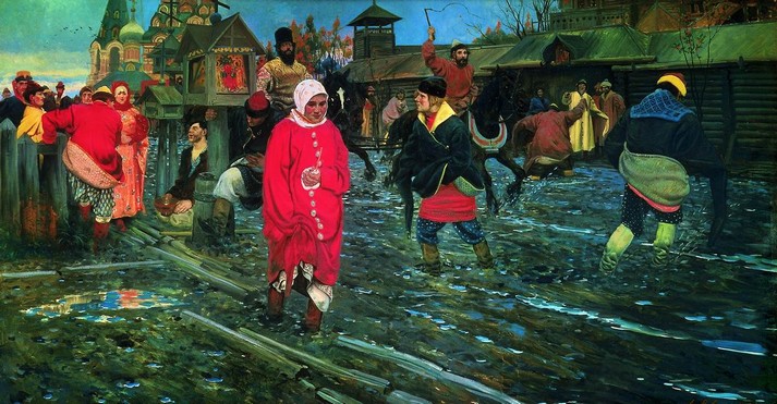 Московская улица XVII века в праздничный день, 1895