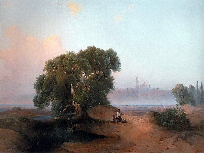 Вид Киева с Днепра на Печерскую лавру, 1852
