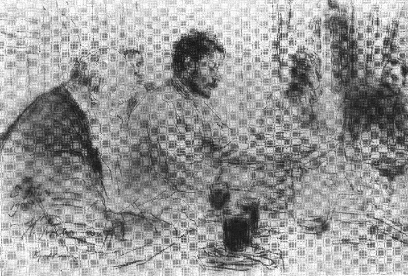62. А.М. Горький читает в «Пенатах» свою драму «Дети солнца». 1905