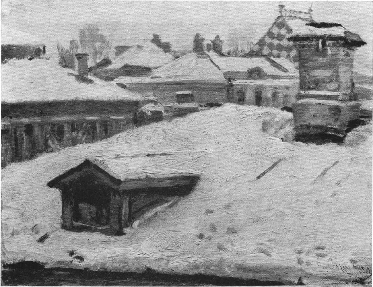 Зима. Крыши домов. Этюд. 1884—1885