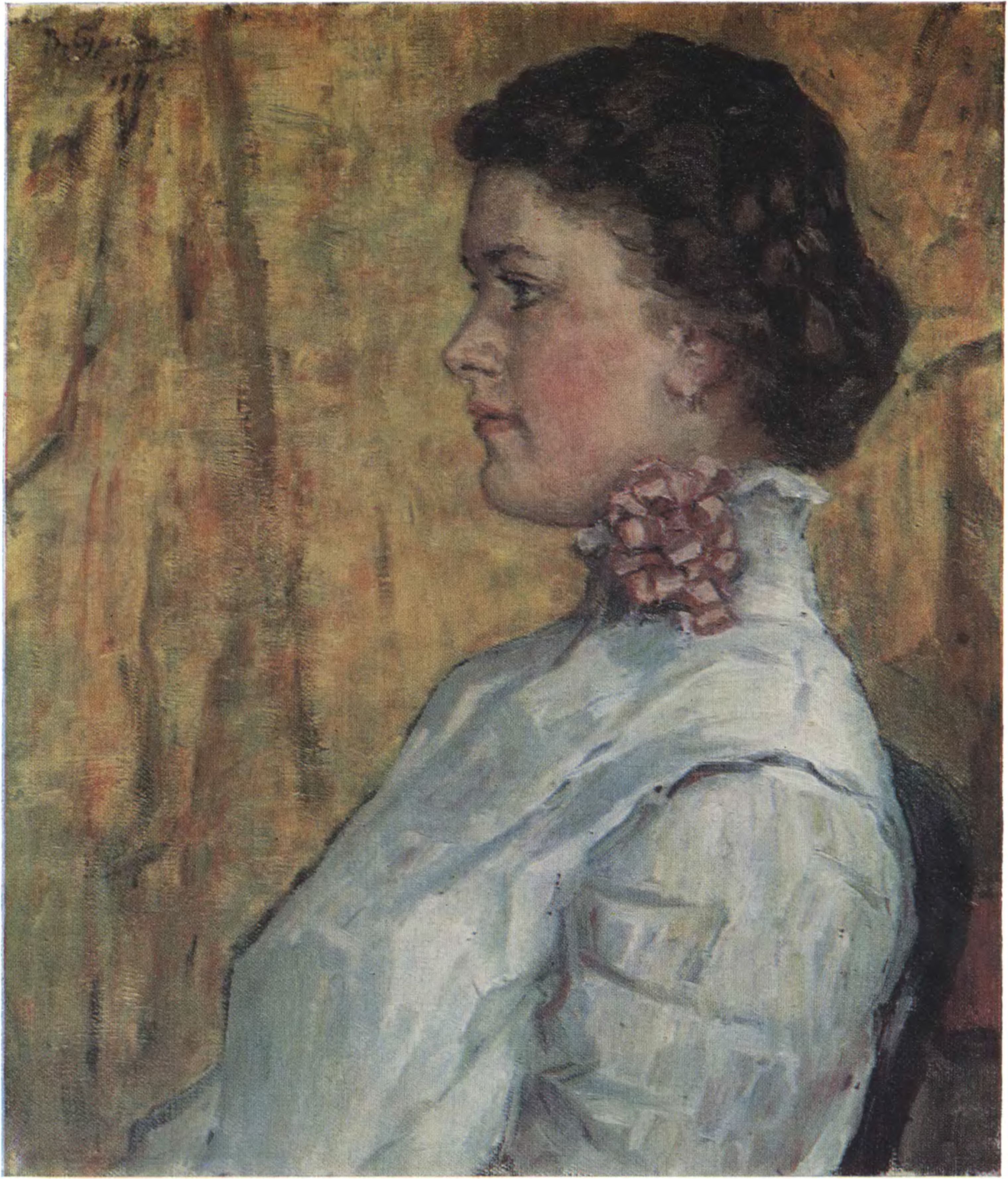 В.И. Суриков. Портрет неизвестной на желтом фоне. 1911