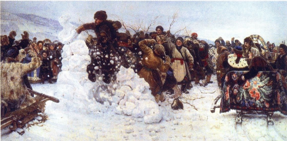 Взятие снежного городка. 1891 г.