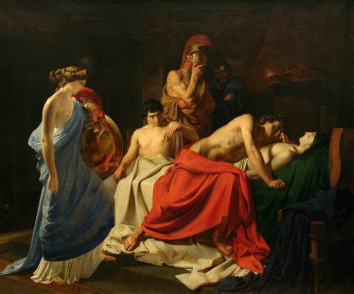 Ахиллес, оплакивающй Патрокла, 1855